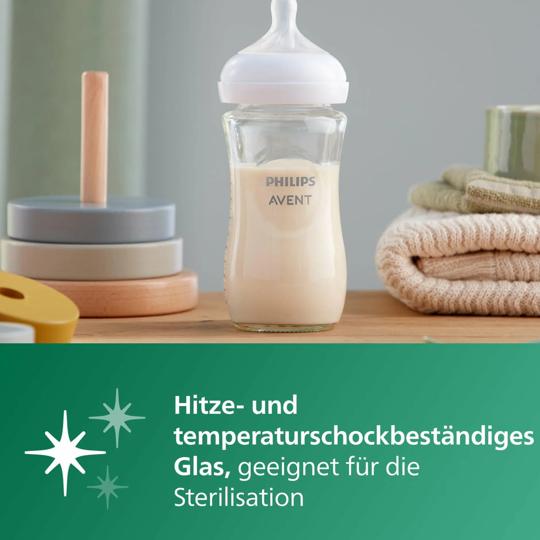 PHILIPS AVENT Flaschen-Starter-Set Glas Natural Response SCD878/11* Flaschen & Sauger
