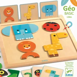 DJECO GeoBasic Magnet-Legespiel*Kinder Lernspielzeug|Holzspielzeug