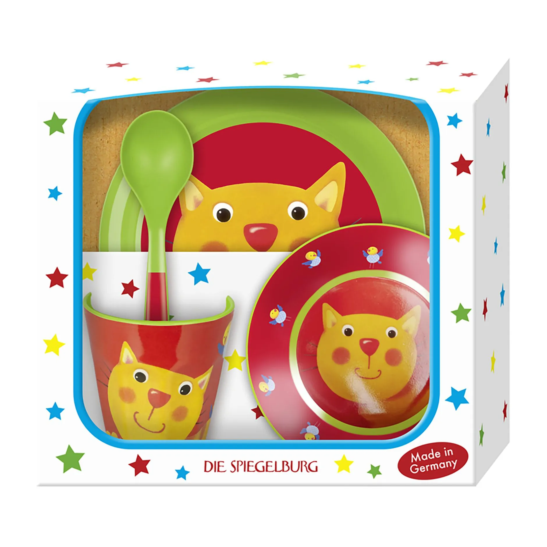 DIE SPIEGELBURG Geschenkset Katze* Besteck & Geschirr