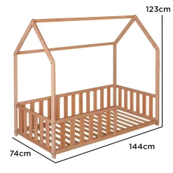 AMAL II Hausbett Tipi Natur 70 x 140 cm* Babybetten