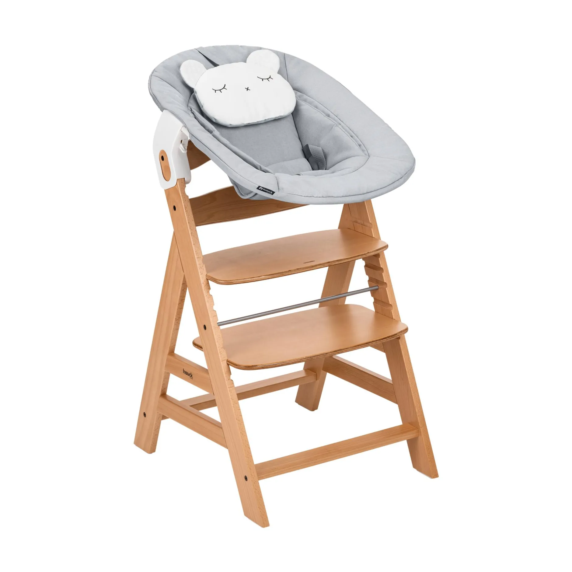 hauck Hochstuhl mit Newborn Set Alpha Premium Nature Grey* Treppenhochstühle