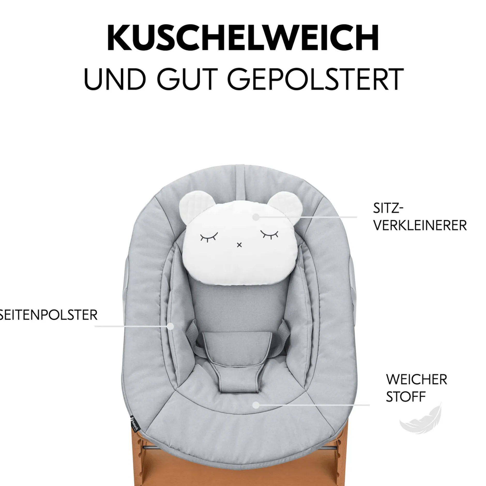hauck Hochstuhl mit Newborn Set Alpha Premium Nature Grey* Treppenhochstühle