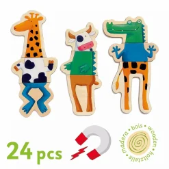 DJECO Holz Magnete Crazy*Kinder Holzspielzeug|Spielzeug Ab 2 Jahre
