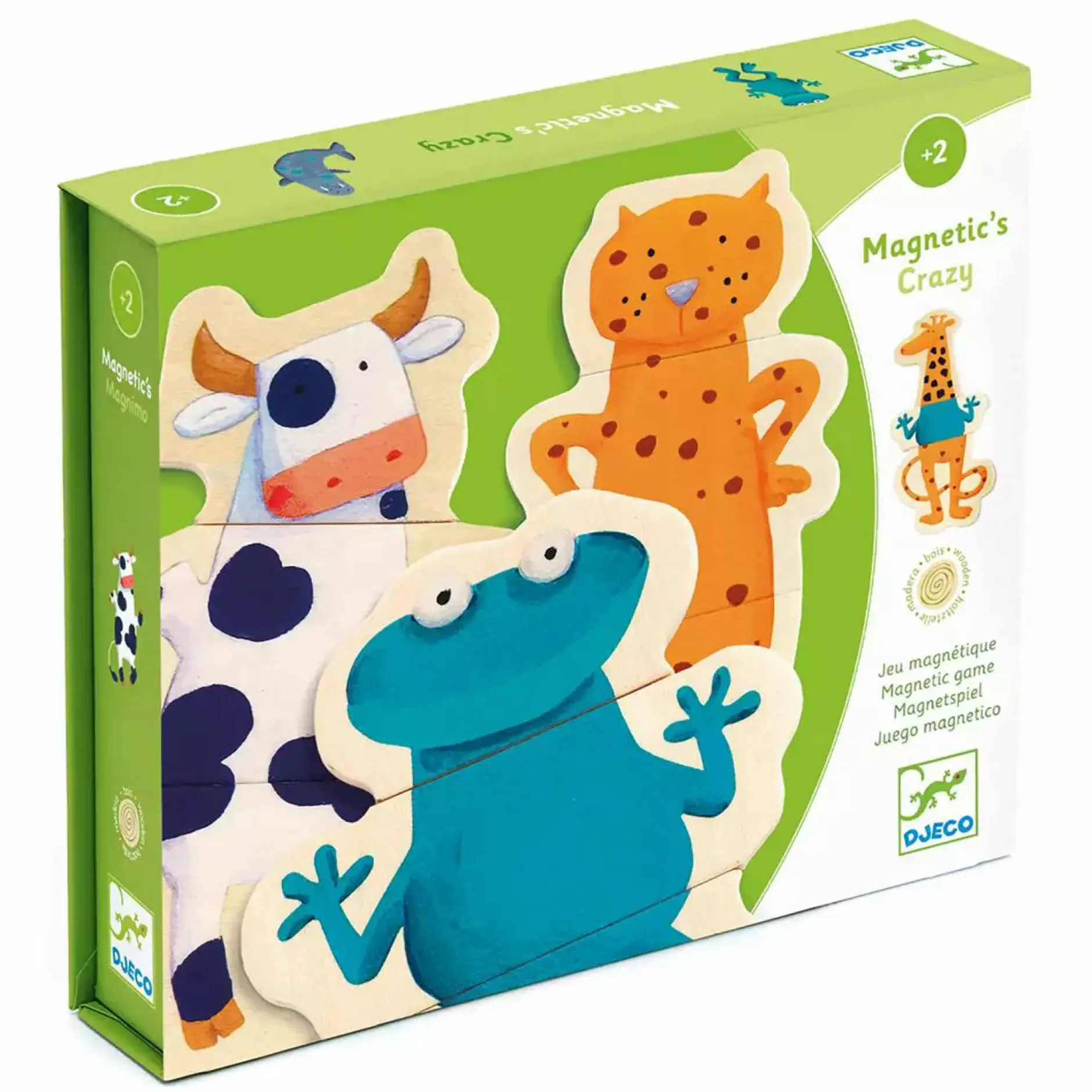 DJECO Holz Magnete Crazy*Kinder Holzspielzeug|Spielzeug Ab 2 Jahre