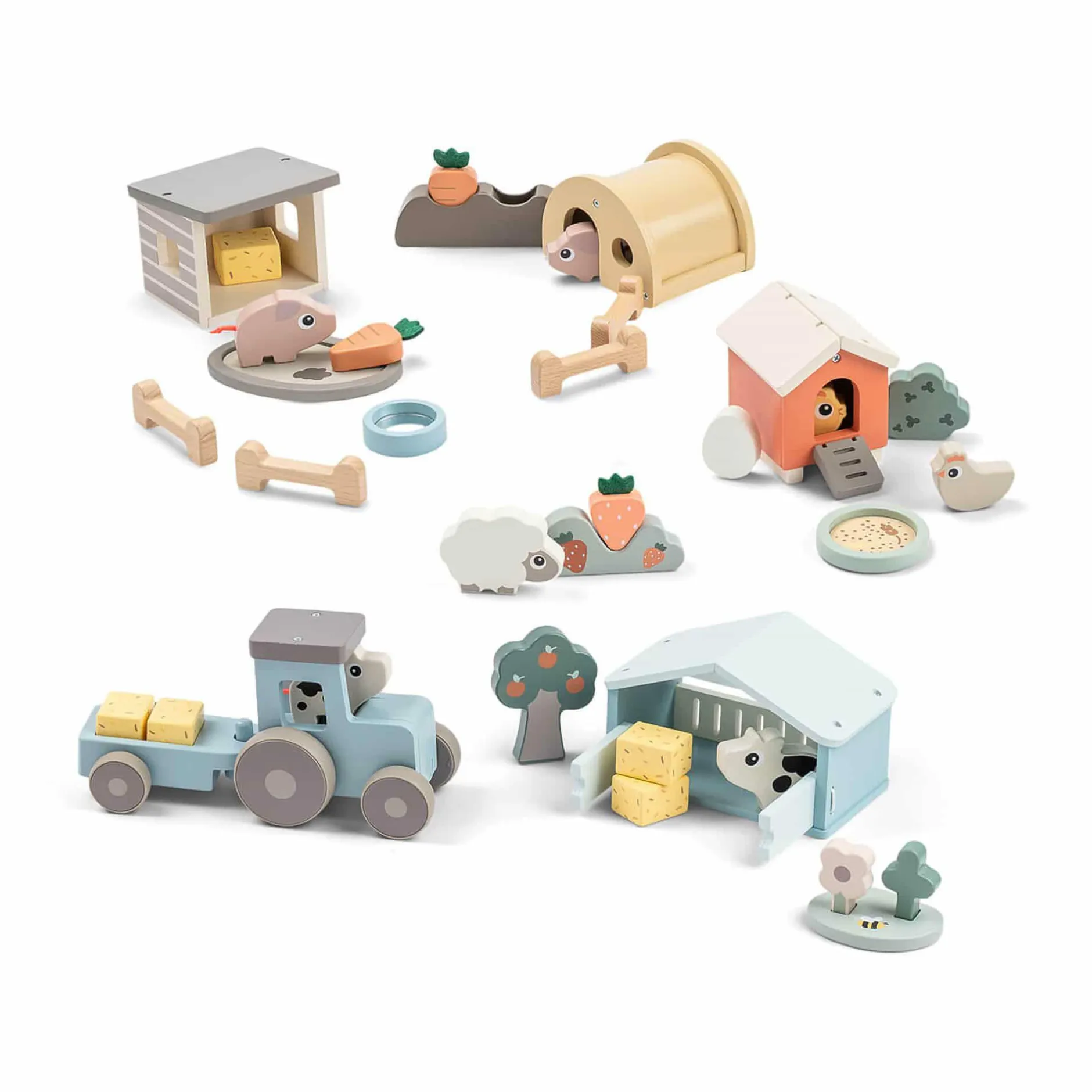 done by deer Holzspiel-Set Tiny Farm Dotti*Kinder Holzspielzeug