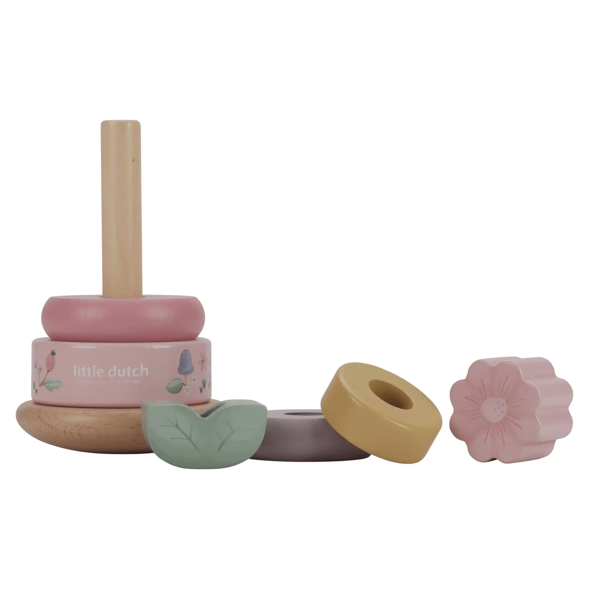 LITTLE DUTCH Holz-Stapelturm mit Ringen Fairy Garden*Kinder Holzspielzeug