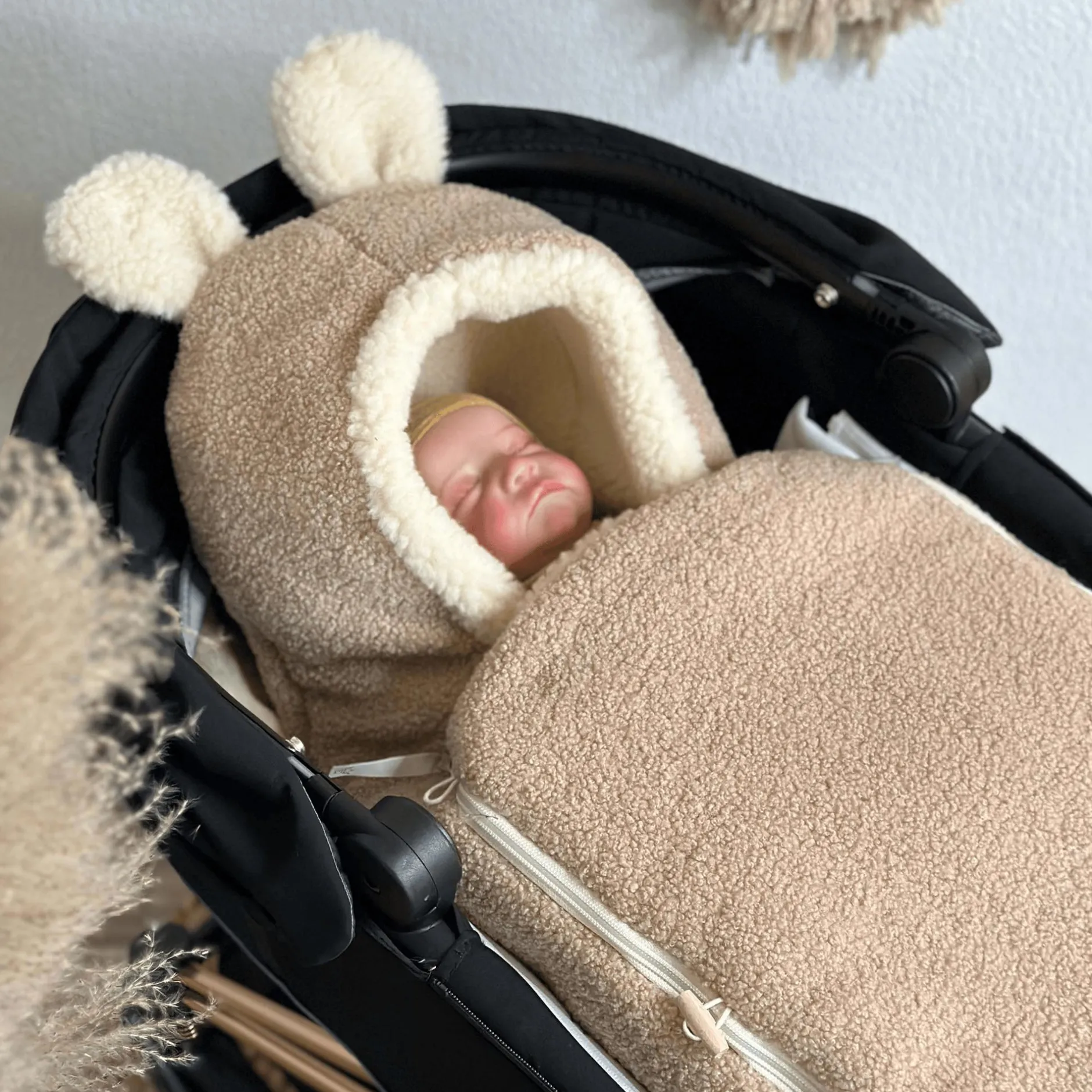 KAISER HUKKY Babyschalen Fußsack Warm Sand*Kinder Kindersitz Zubehör