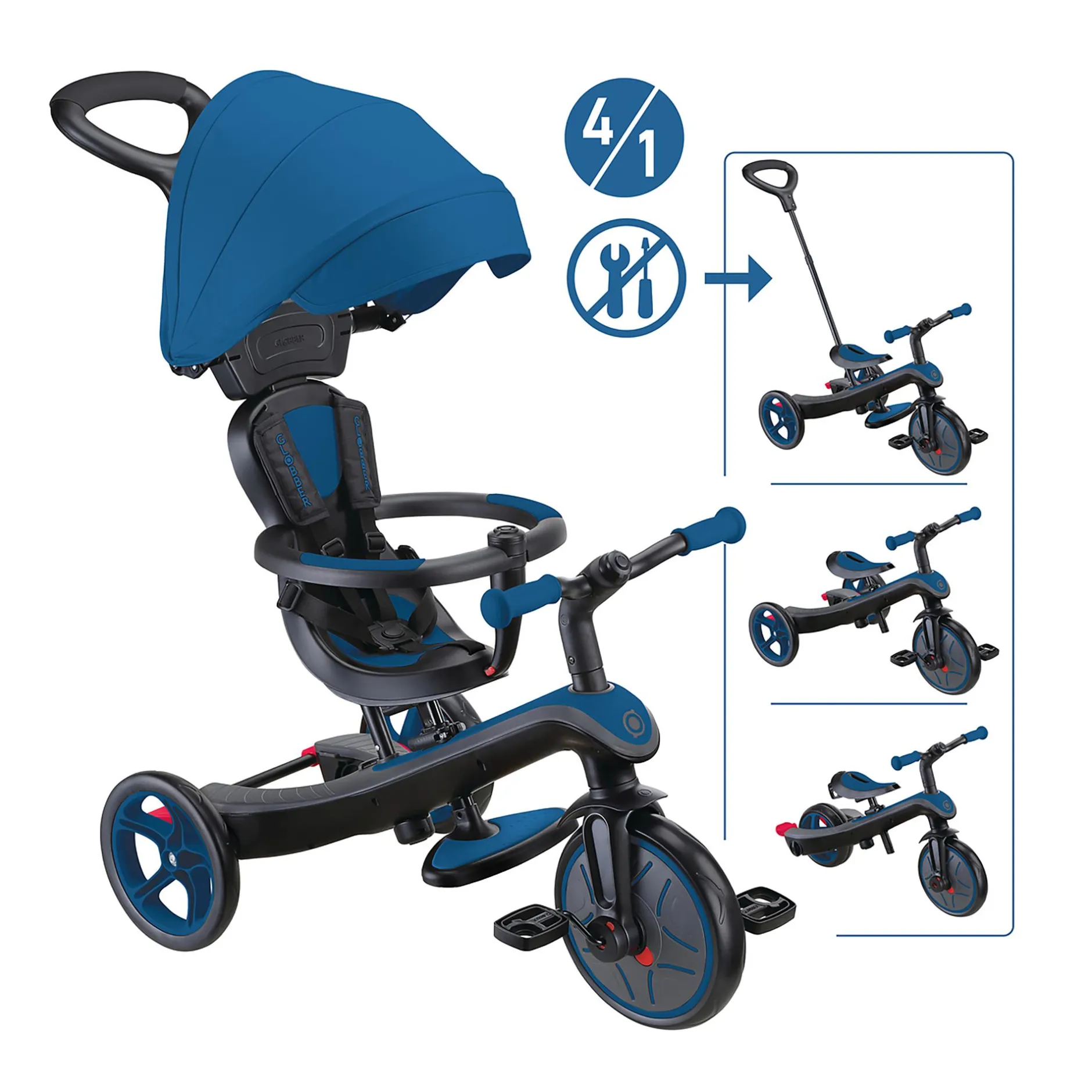 GLOBBER 4in1 Explorer Trike Blau*Kinder Kinderfahrzeuge