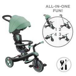 GLOBBER 4in1 Explorer Trike Olivgrün*Kinder Kinderfahrzeuge