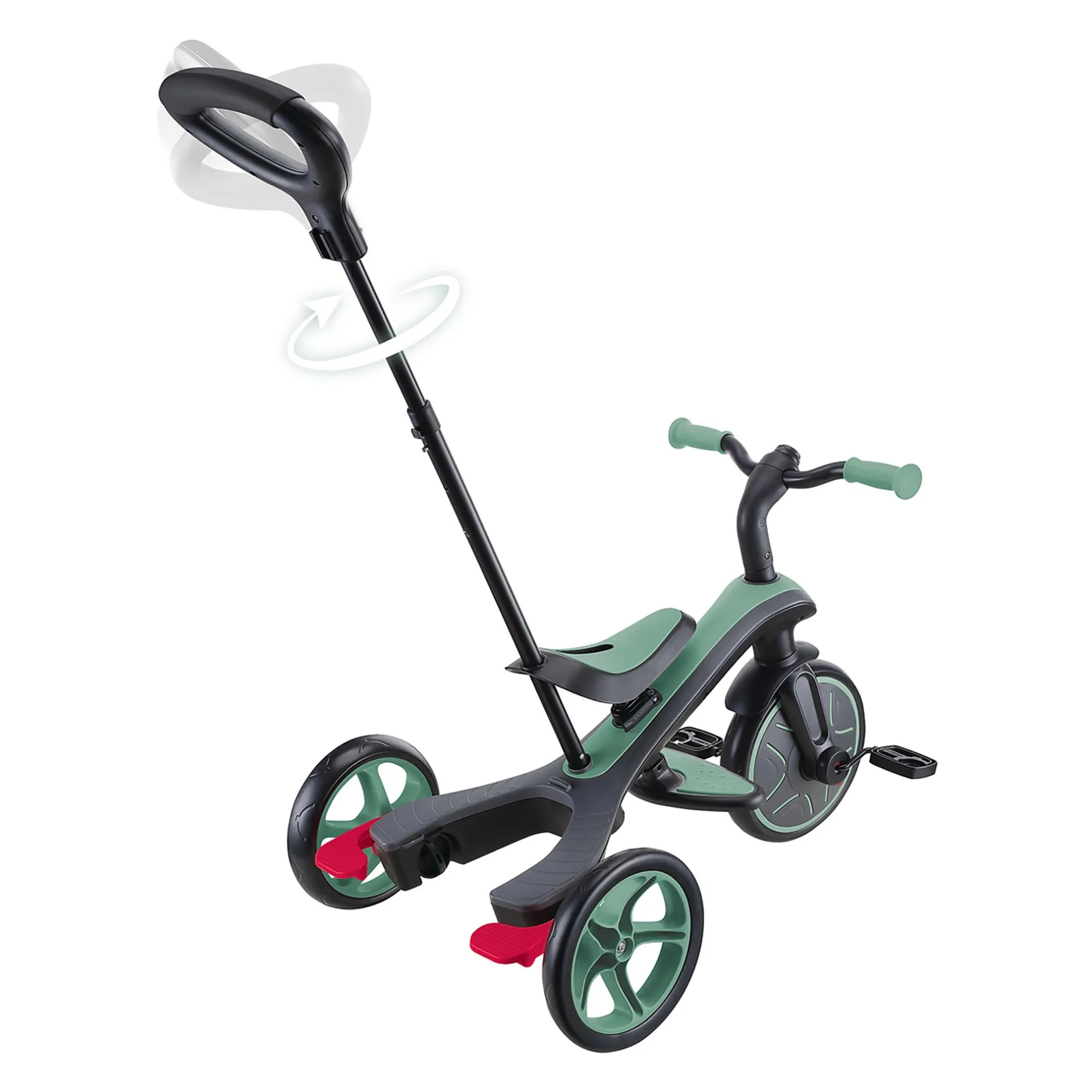 GLOBBER 4in1 Explorer Trike Olivgrün*Kinder Kinderfahrzeuge