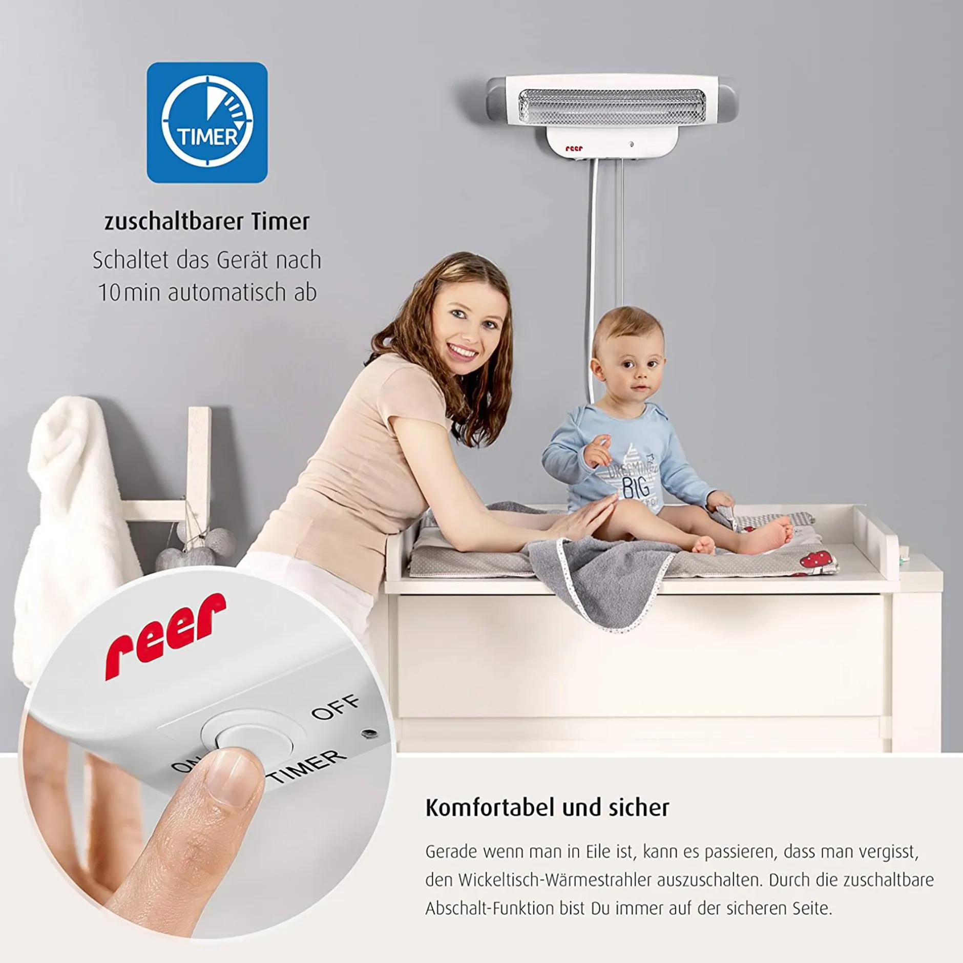 reer 2in1 FeelWell Wickeltisch-Wärmestrahler* Heizstrahler