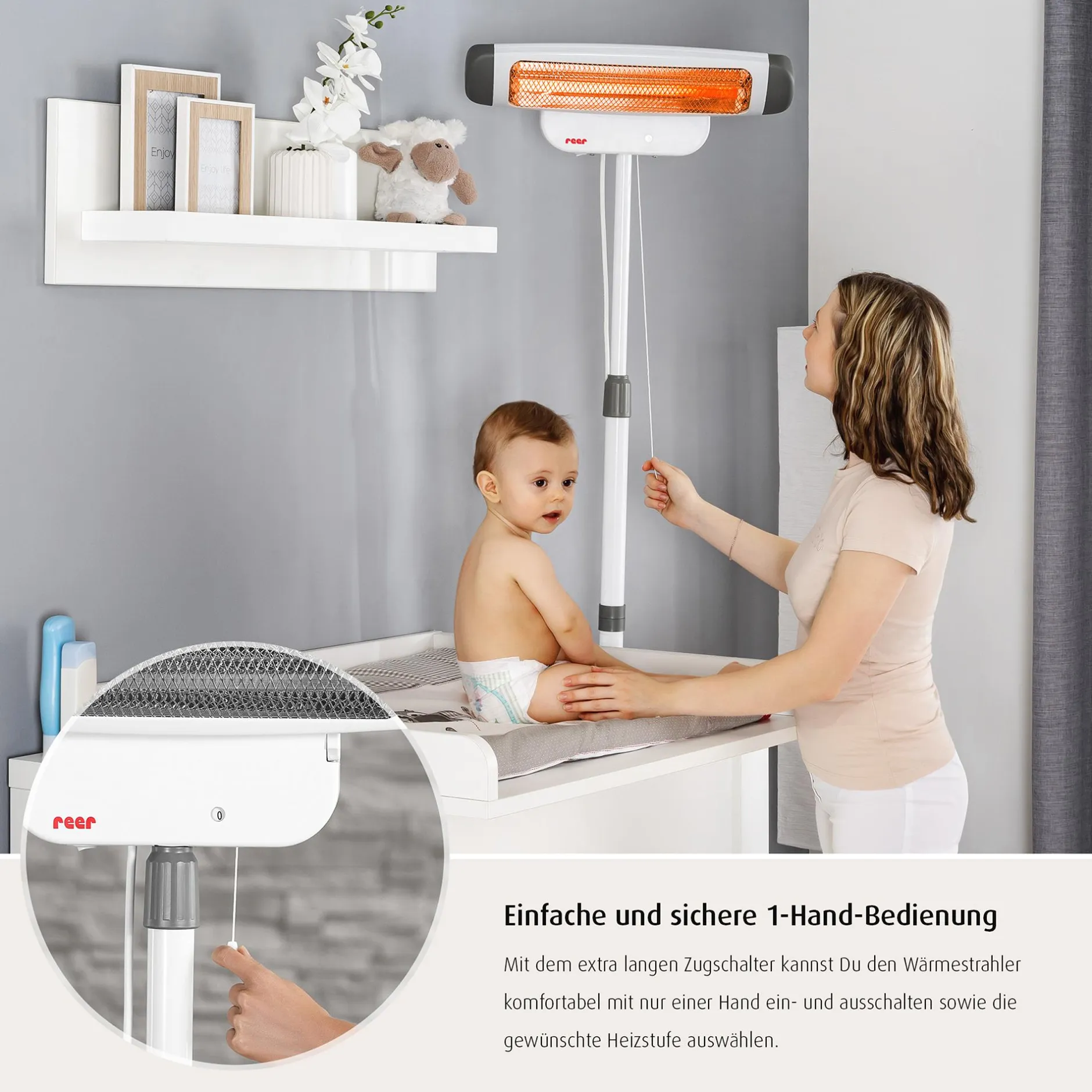 reer 2in1 FeelWell Wickeltisch-Wärmestrahler* Heizstrahler
