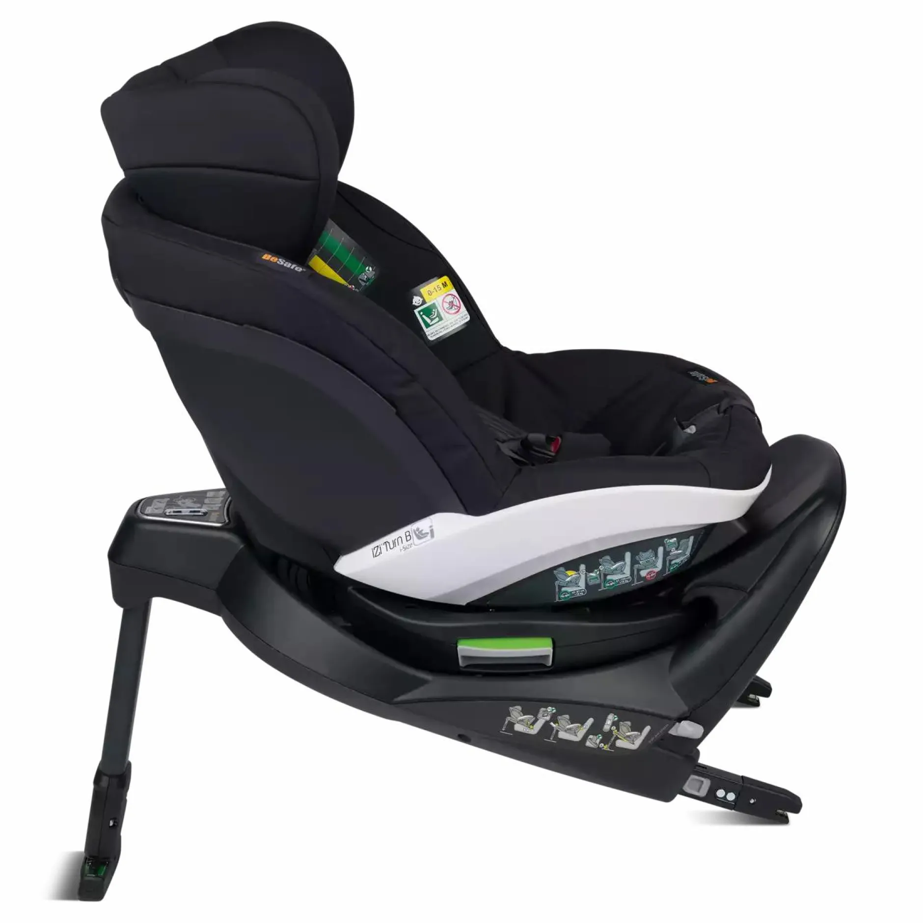 BeSafe iZi Turn B i-Size Fresh Black Cab*Kinder Reboarder 0-18 Kg, Gruppe 0+/1