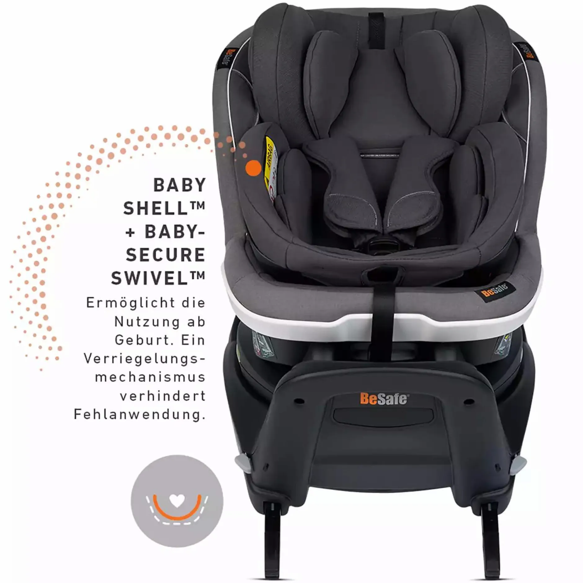 BeSafe iZi Turn B i-Size Metallic Mélange*Kinder Reboarder 0-18 Kg, Gruppe 0+/1