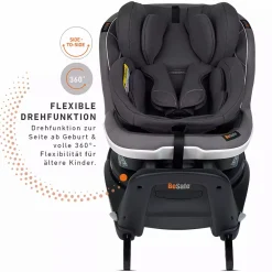 BeSafe iZi Turn B i-Size Metallic Mélange*Kinder Reboarder 0-18 Kg, Gruppe 0+/1
