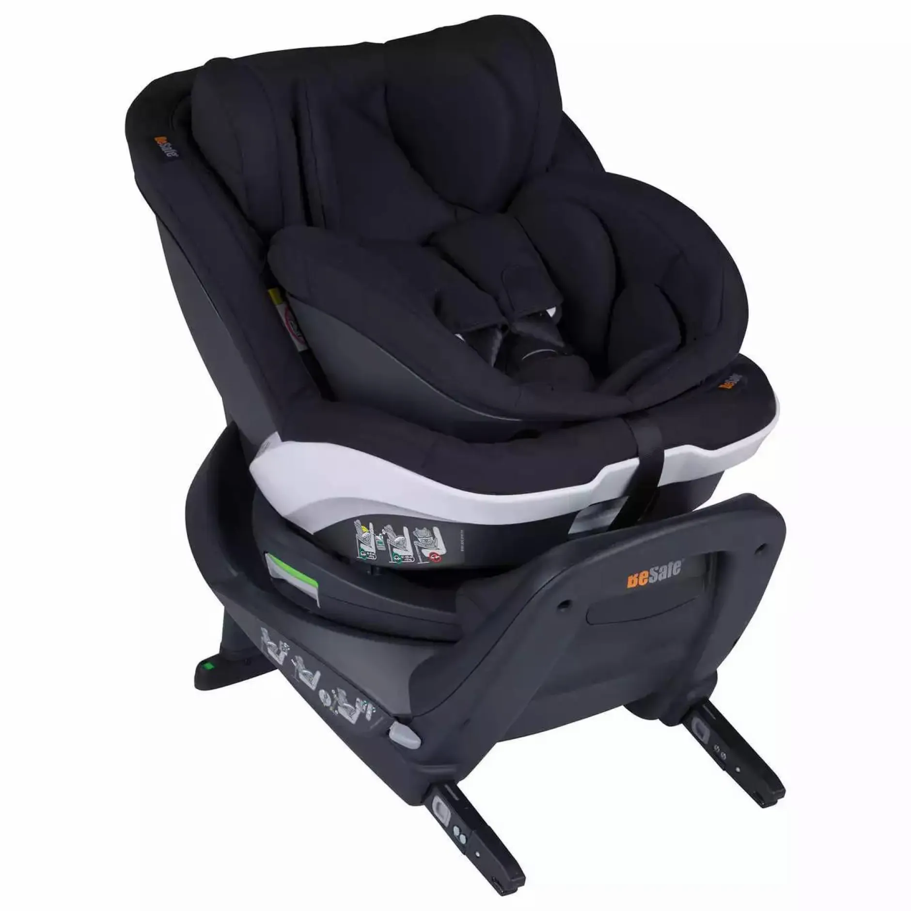 BeSafe iZi Twist B i-Size Fresh Black Cab*Kinder Kindersitze Isofix|Reboarder 0-18 Kg, Gruppe 0+/1