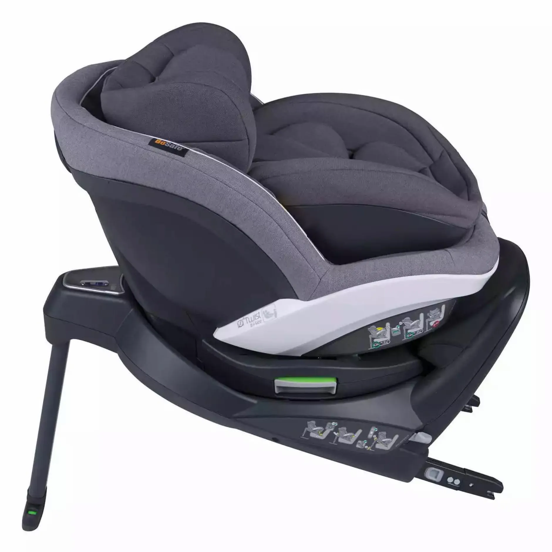 BeSafe iZi Twist B i-Size Metallic Mélange*Kinder Kindersitze Isofix|Reboarder 0-18 Kg, Gruppe 0+/1