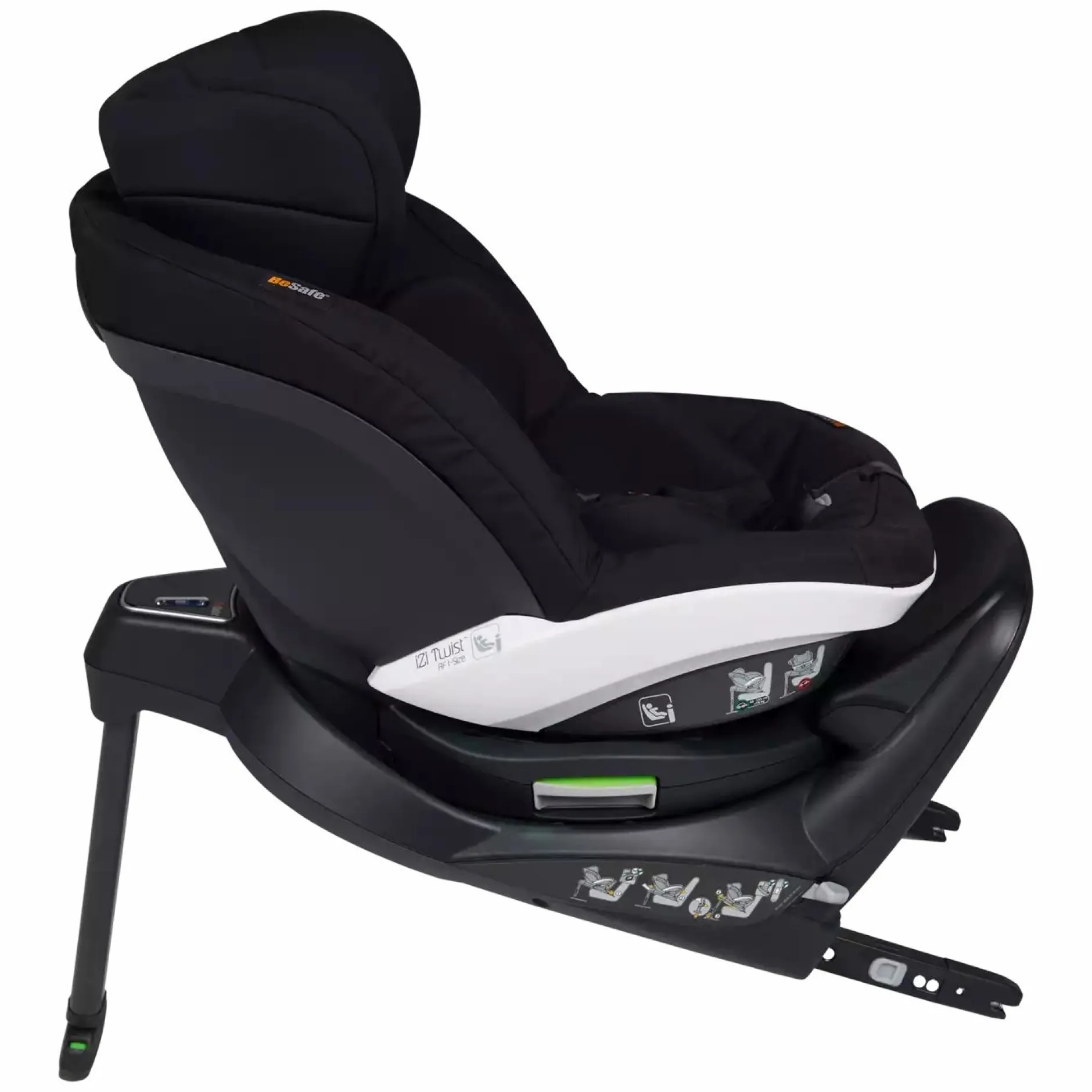 BeSafe iZi Twist i-Size Fresh Black Cab*Kinder Kindersitze Isofix|Reboarder 0-18 Kg, Gruppe 0+/1