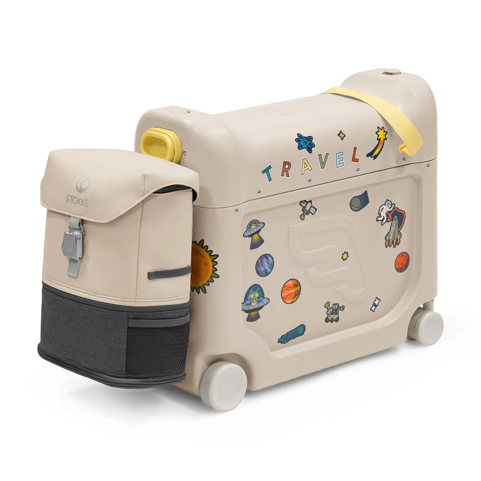 STOKKE Jetkids™ Bundle BedBox™ & Crew Back Pack Moonglow White*Kinder Kinderkoffer|Kinderrucksäcke