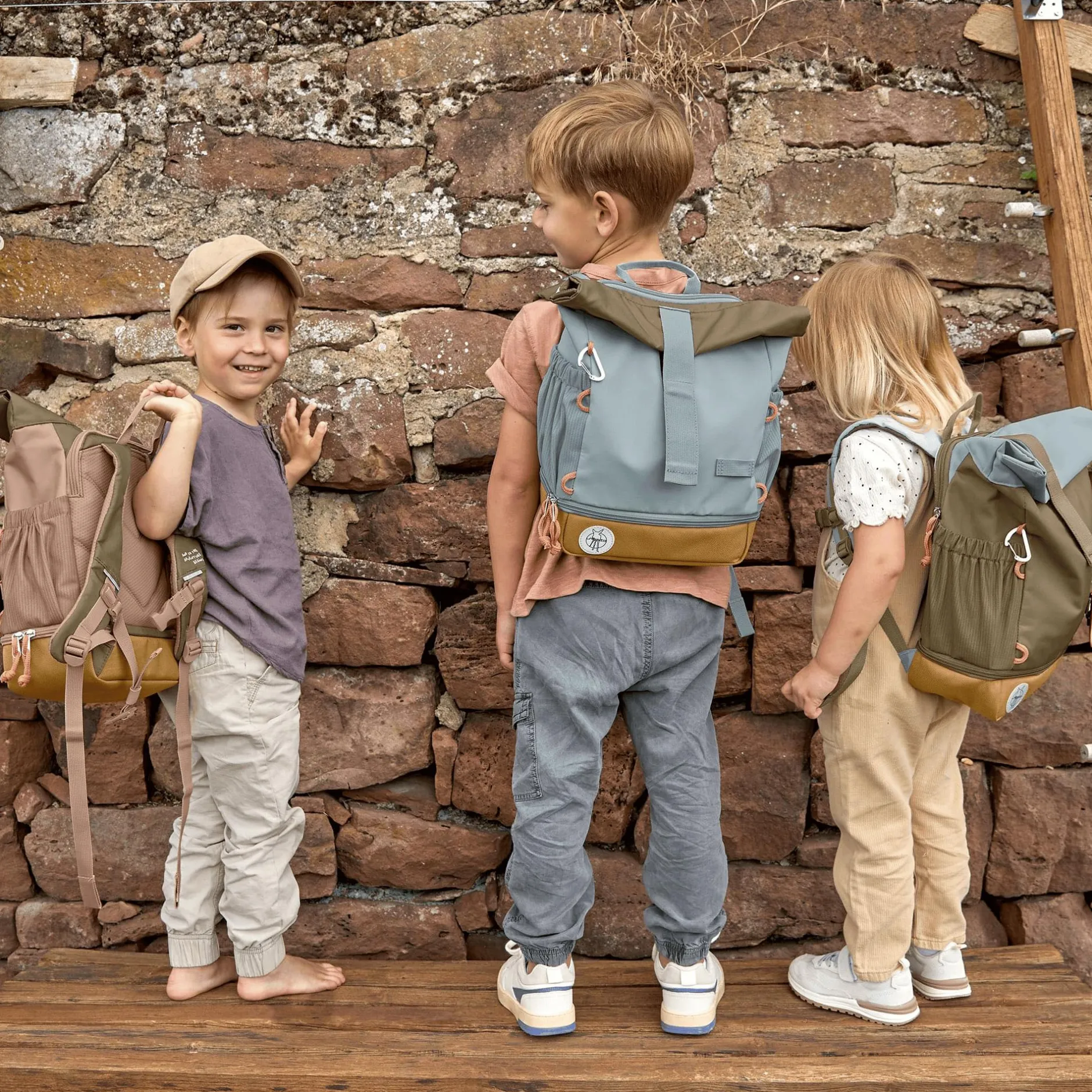 Lu00c4SSIG Kindergartenrucksack Rolltop - Nature*Kinder Kinderrucksäcke