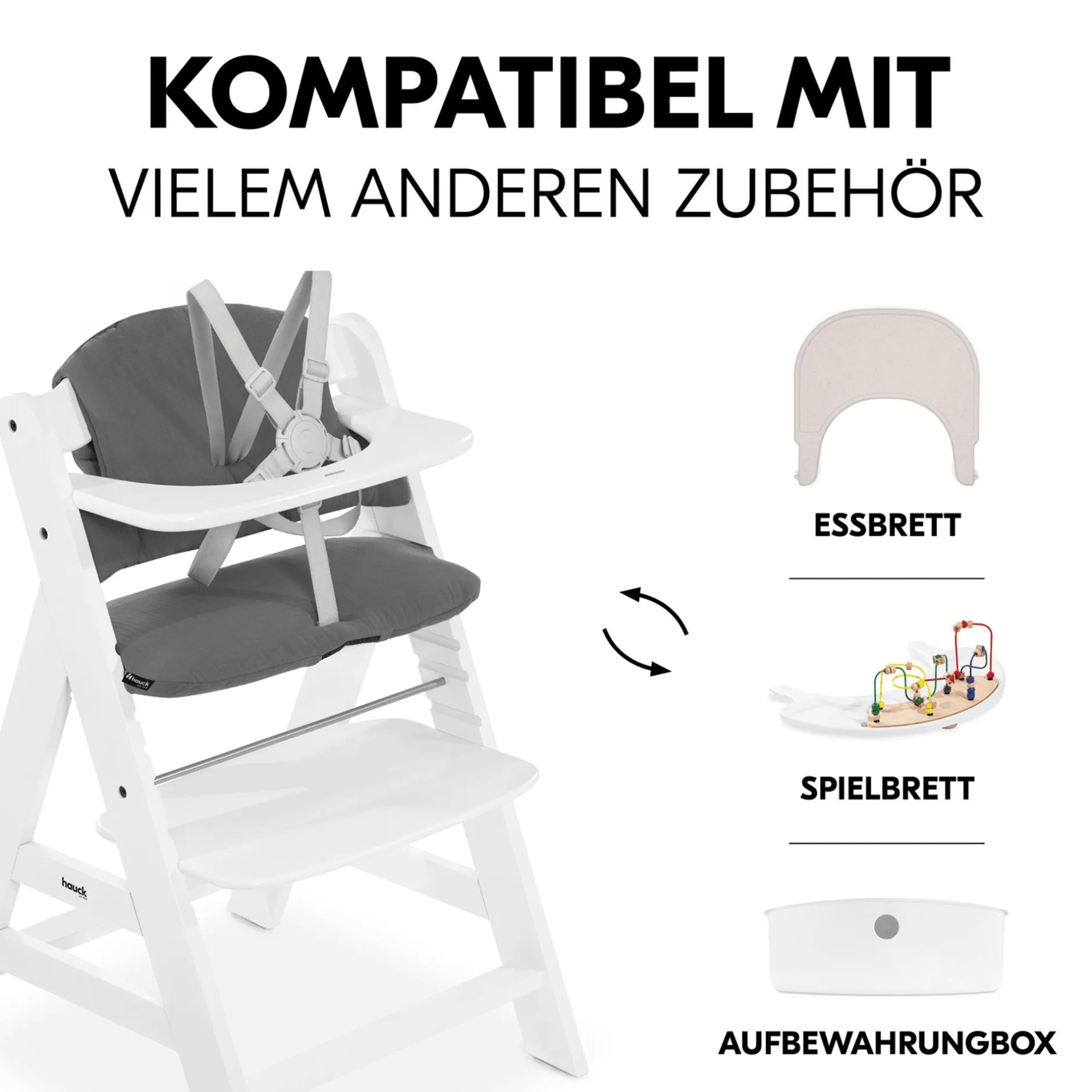 hauck Kissen-Set Dark Grey* Hochstuhl Zubehör