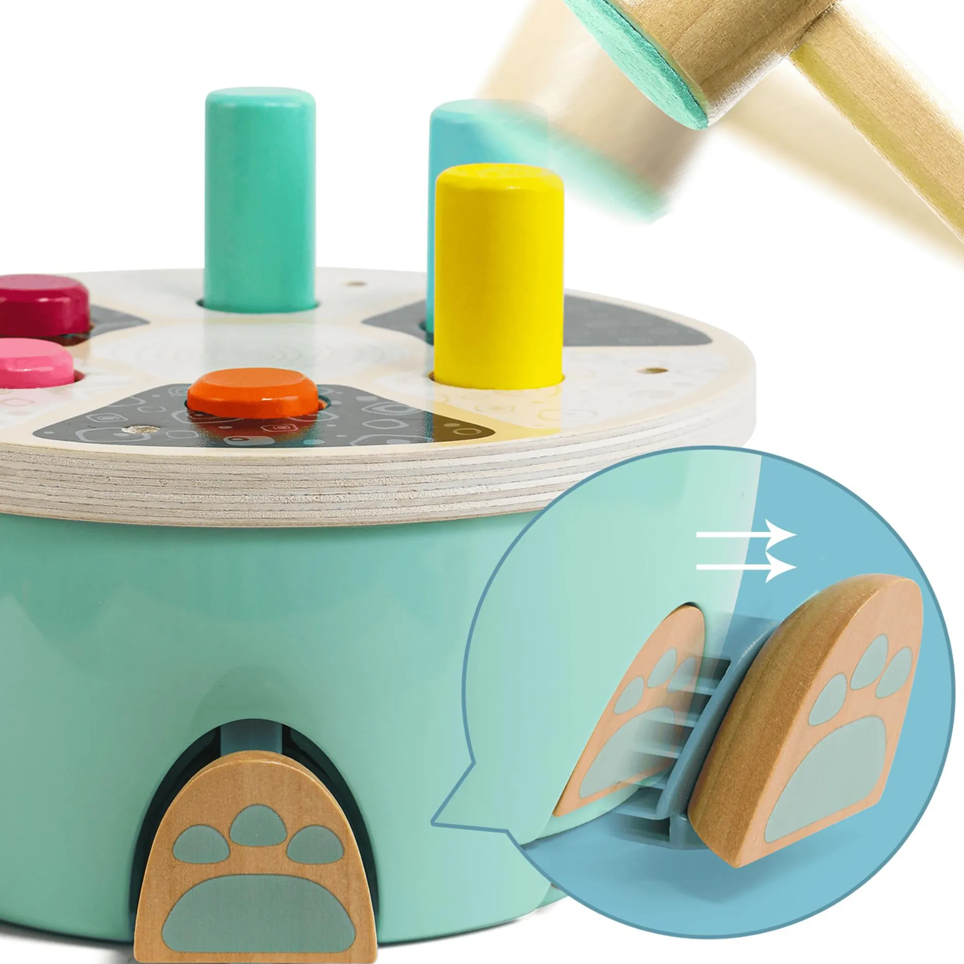 TOPBRIGHT Klopfspiel Schildkröte*Kinder Holzspielzeug