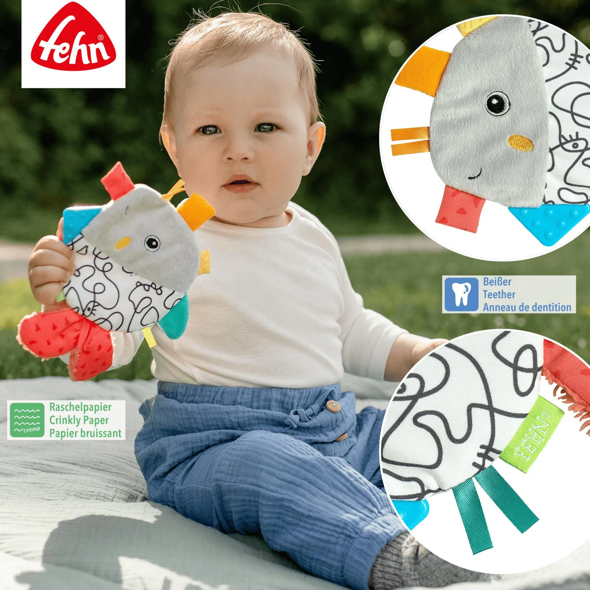 fehn Knister-Fisch* Knisterspielzeug & Knistertücher|Rasseln & Greiflinge