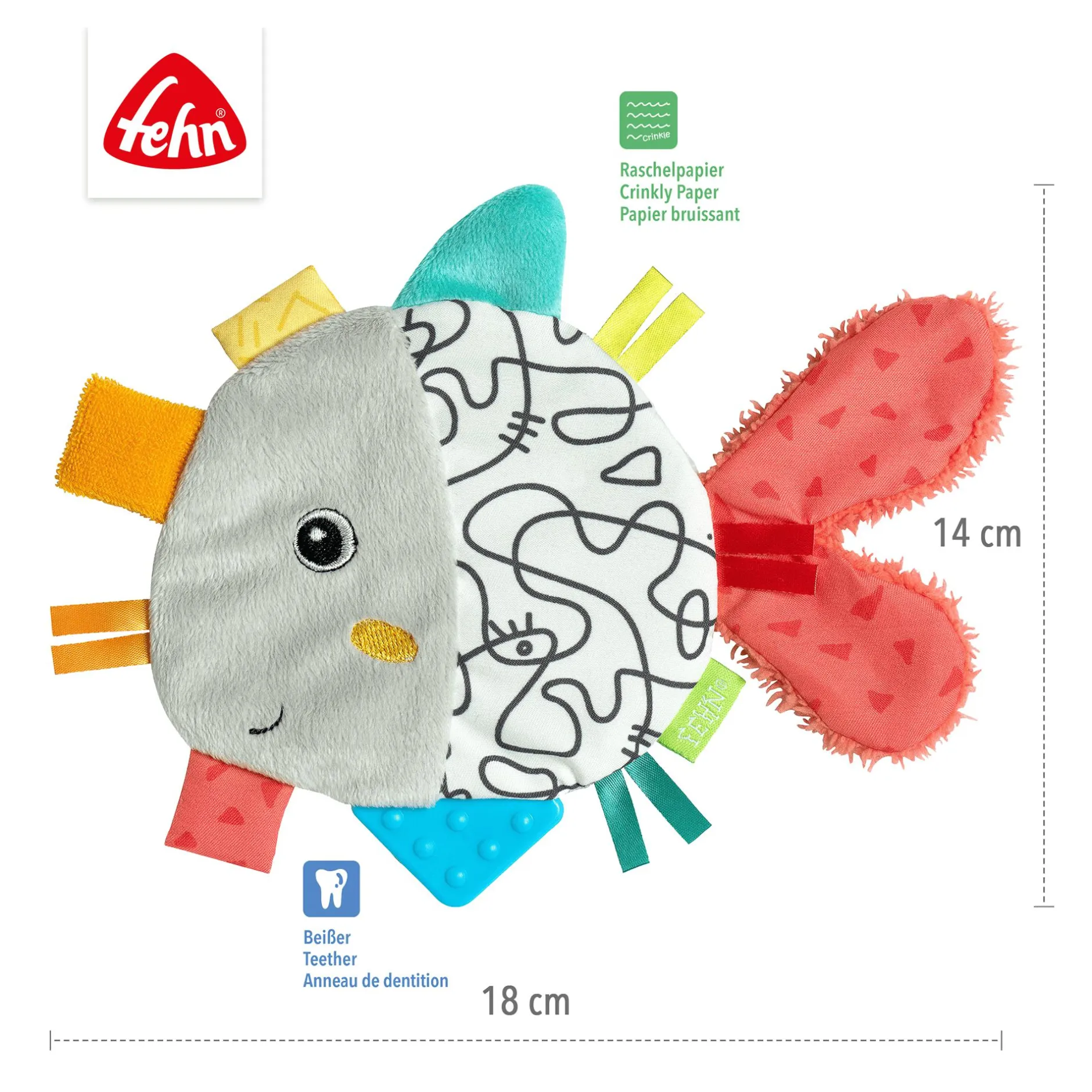 fehn Knister-Fisch* Knisterspielzeug & Knistertücher|Rasseln & Greiflinge