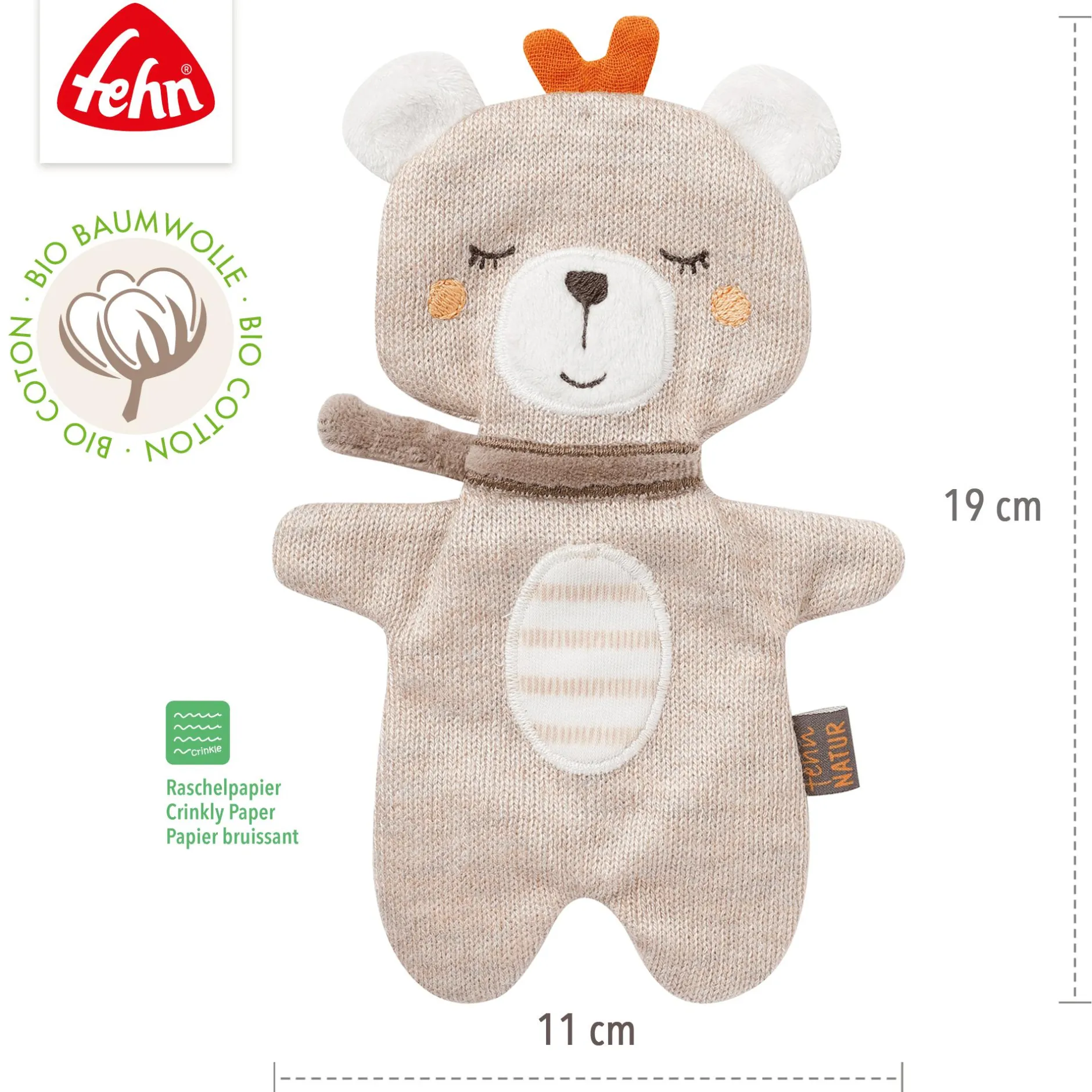 fehn Knister-Teddy* Knisterspielzeug & Knistertücher|Kuscheltiere