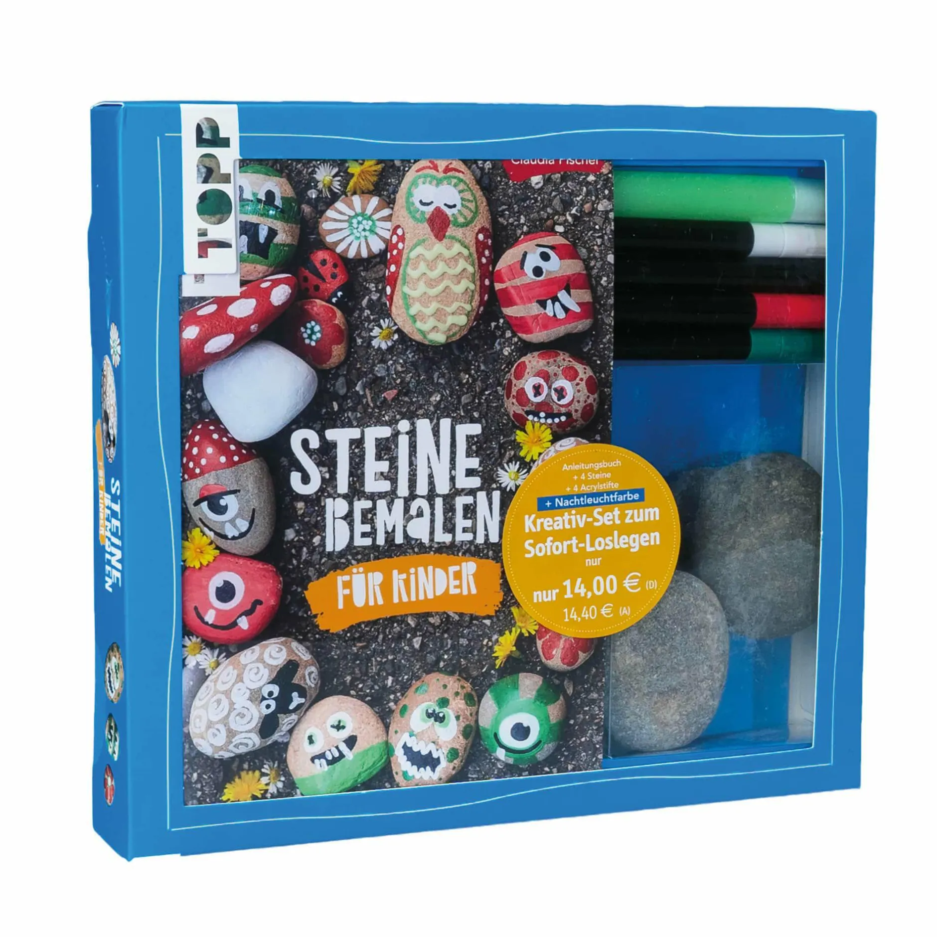 frechverlag Kreativ-Set Steine bemalen für Kinder*Kinder Malen & Kneten