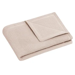 Zu00f6llner Kuscheldecke aus Baumwollmusselin Sand* Bettausstattung