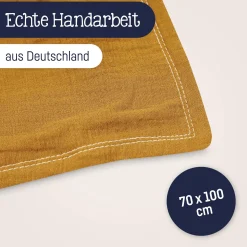 Zu00f6llner Kuscheldecke aus Baumwollmusselin Zimt* Bettausstattung