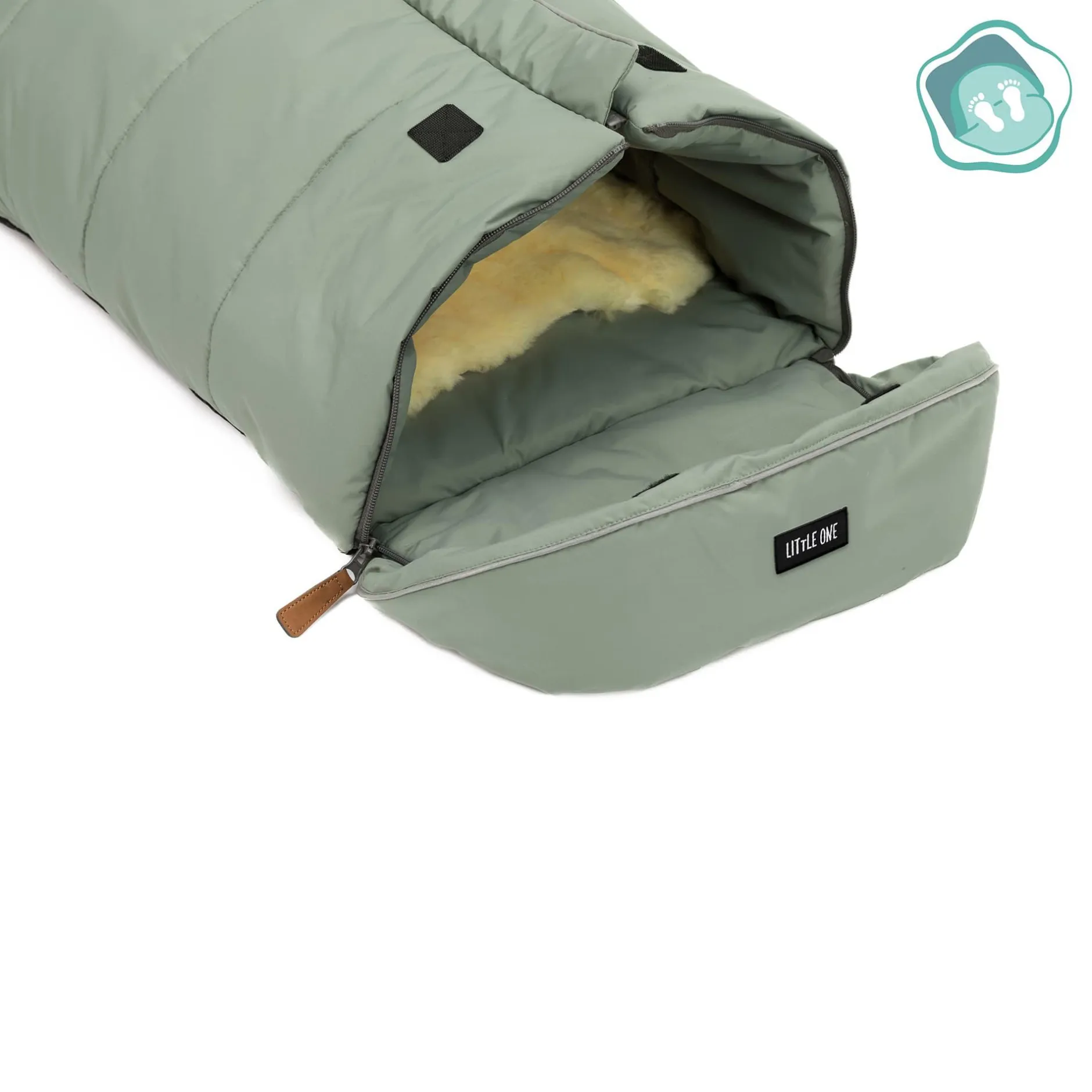 LITTLE ONE Lammfellfußsack Discover Salbei*Kinder Kinderwagen Zubehör