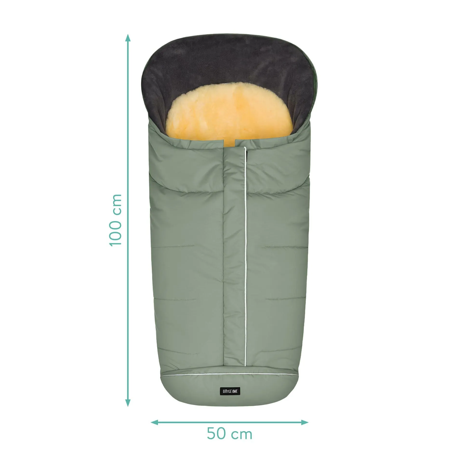 LITTLE ONE Lammfellfußsack Discover Salbei*Kinder Kinderwagen Zubehör