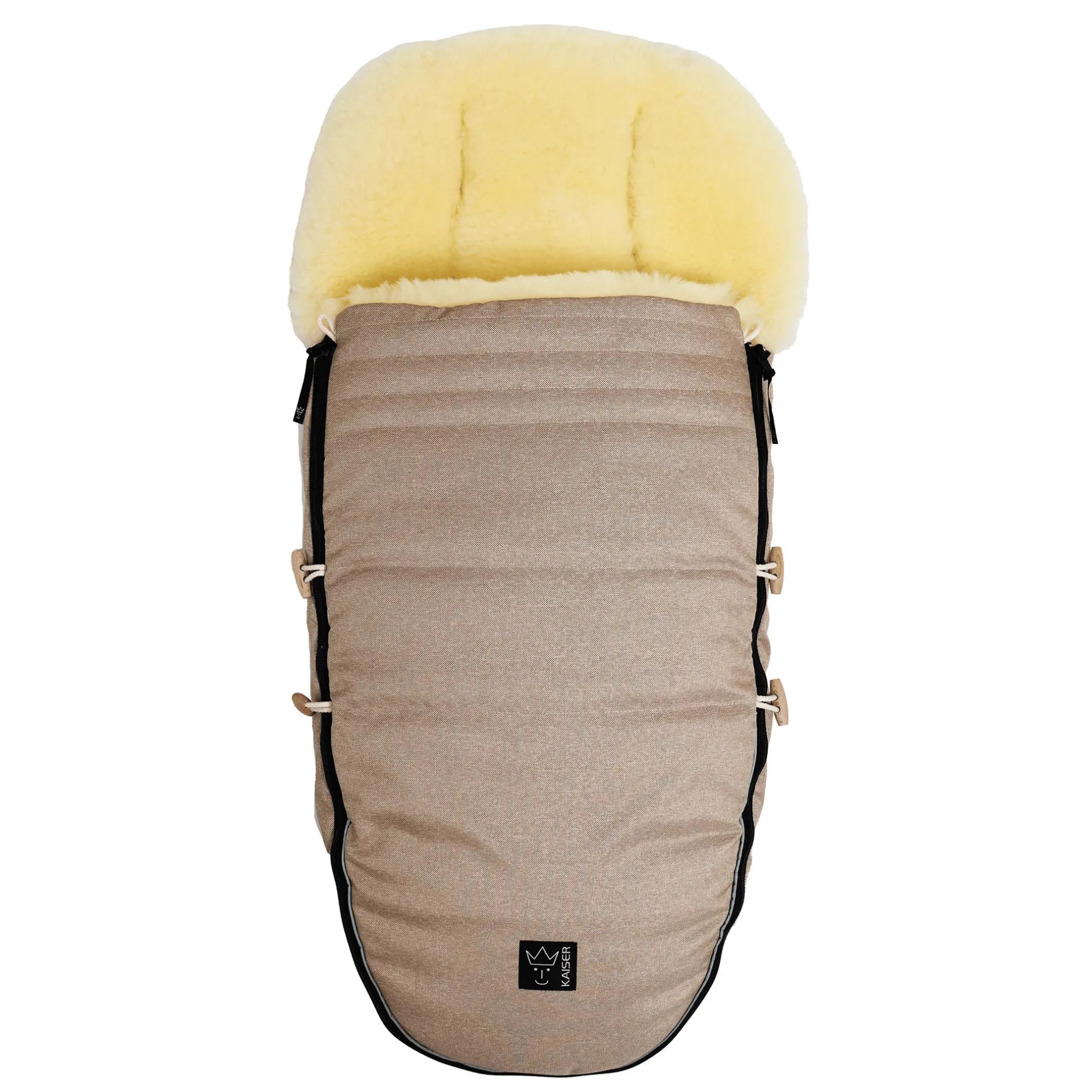KAISER Lammfll Fußsack LOVE THE NATURE Sand Melange*Kinder Kinderwagen Zubehör