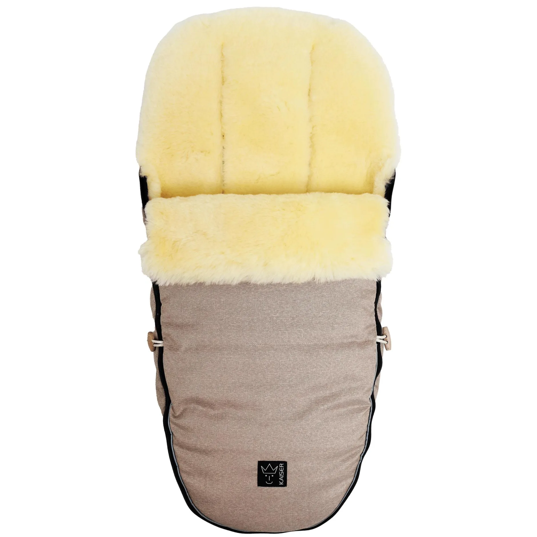 KAISER Lammfll Fußsack LOVE THE NATURE Sand Melange*Kinder Kinderwagen Zubehör