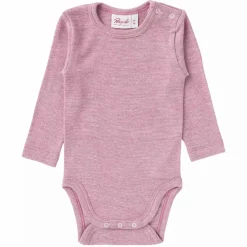People Wear Organic Langarmbody Baumwolle/Wolle/Seide rosa* Bodys