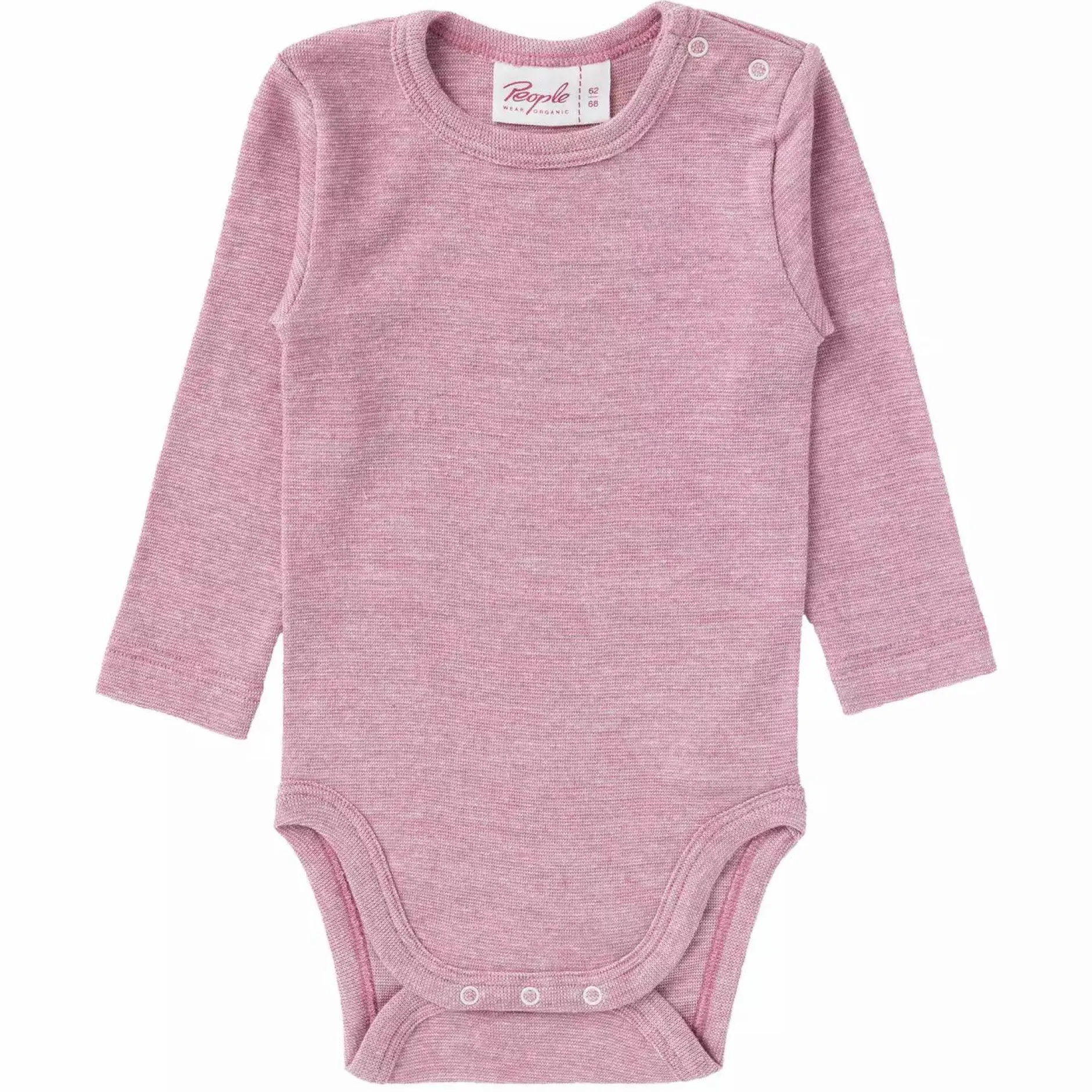 People Wear Organic Langarmbody Baumwolle/Wolle/Seide rosa* Bodys
