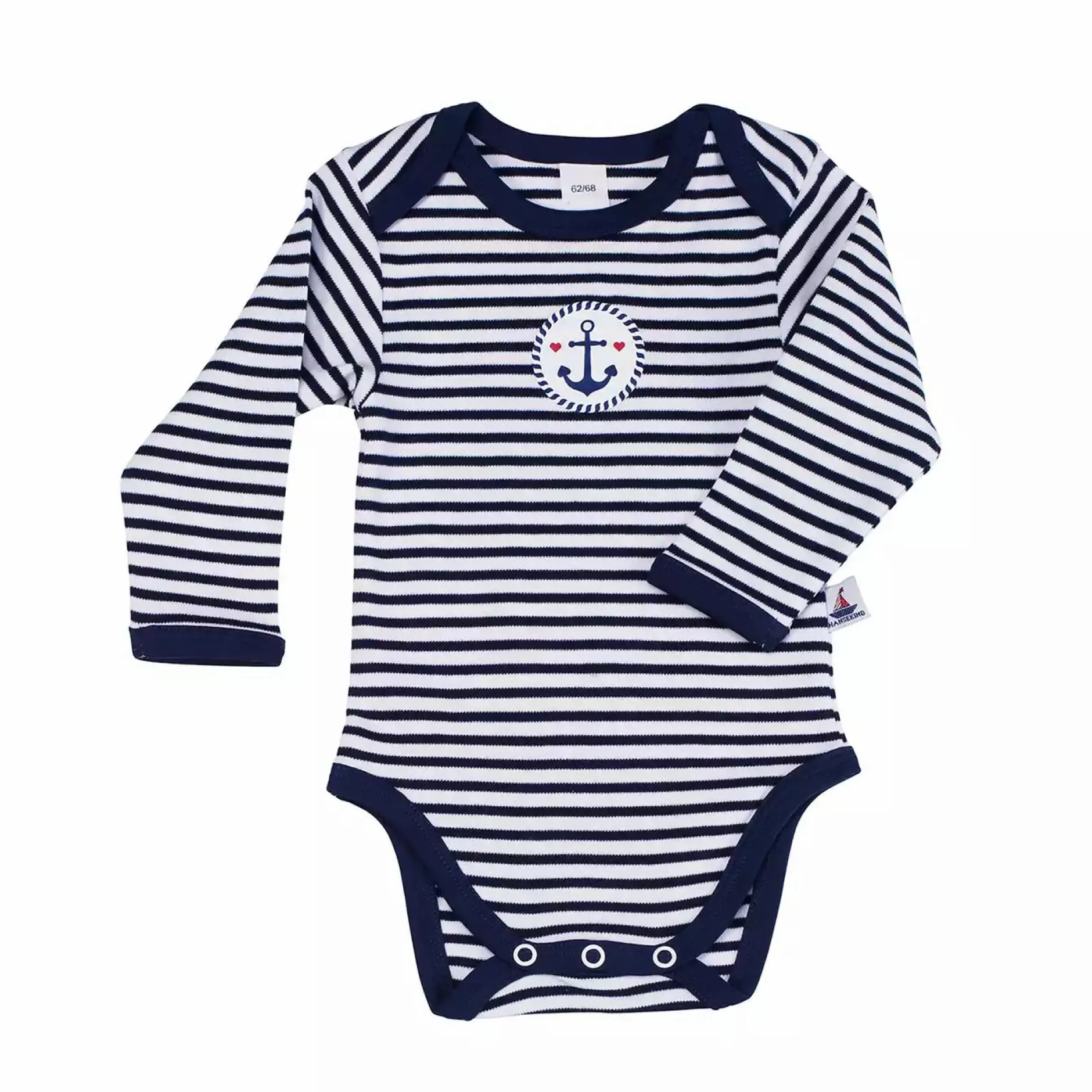 Hansekind Langarmbody gestreift Gr. 62-68* Bodys