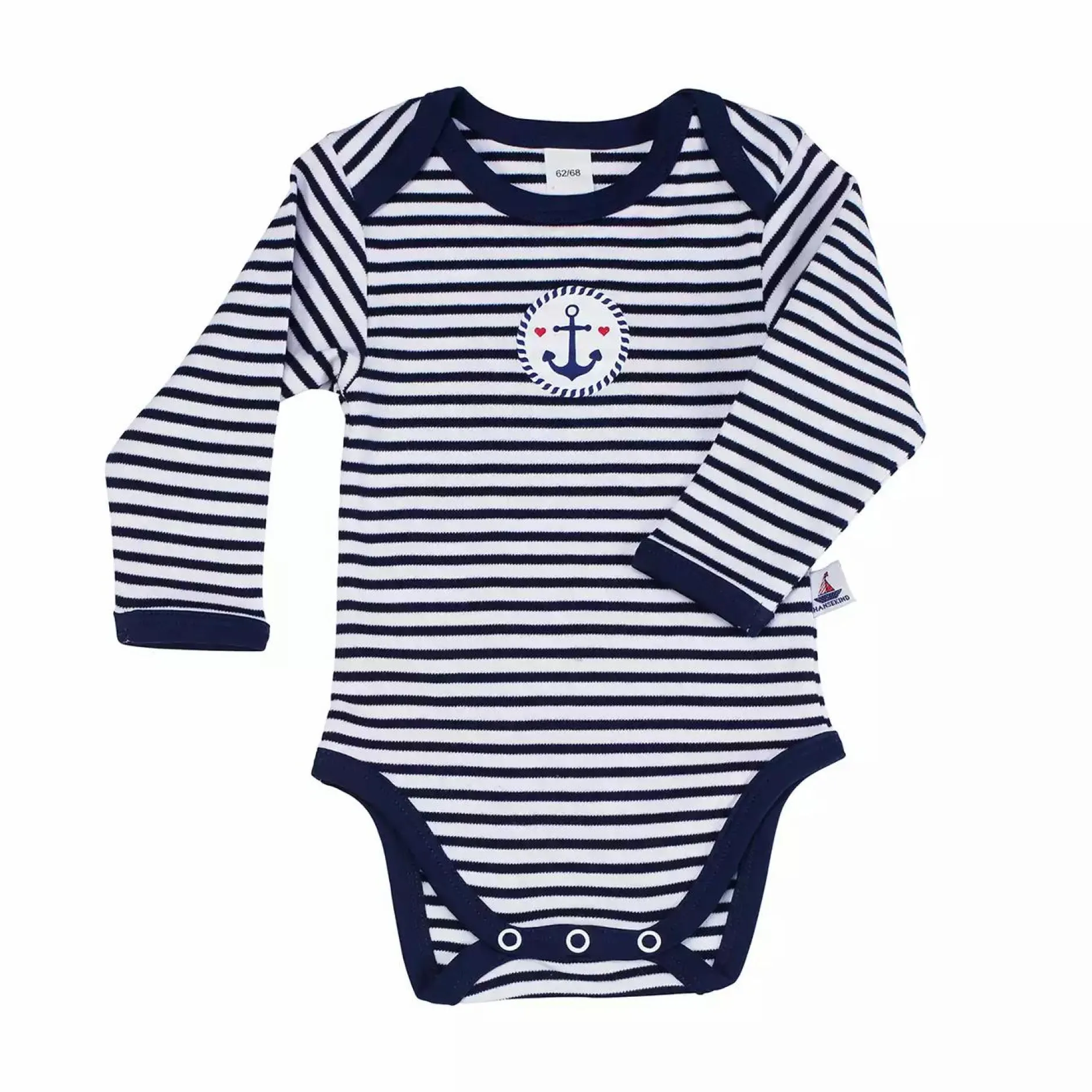 Hansekind Langarmbody gestreift Gr. 74-80* Bodys