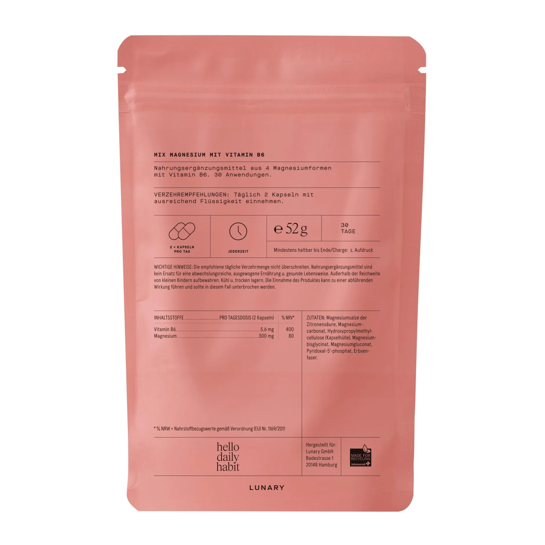 Lunary Magnesium Komplex 4* Hausapotheke|Nahrungsergänzung & Vitamine