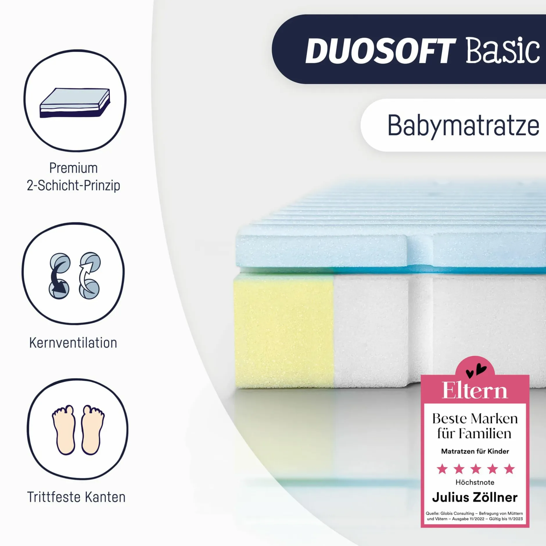 Zu00f6llner Matratze Duosoft Basic 60 x 120 cm* Matratzen