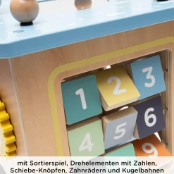 LITTLE ONE Maxi Motorikwürfel inkl. Verkehrsteppich*Kinder Holzspielzeug