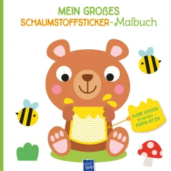 Yoyo Books Mein großes Schaumstoffsticker-Malbuch Bär*Kinder Kinderbücher|Spielzeug Ab 3 Jahren
