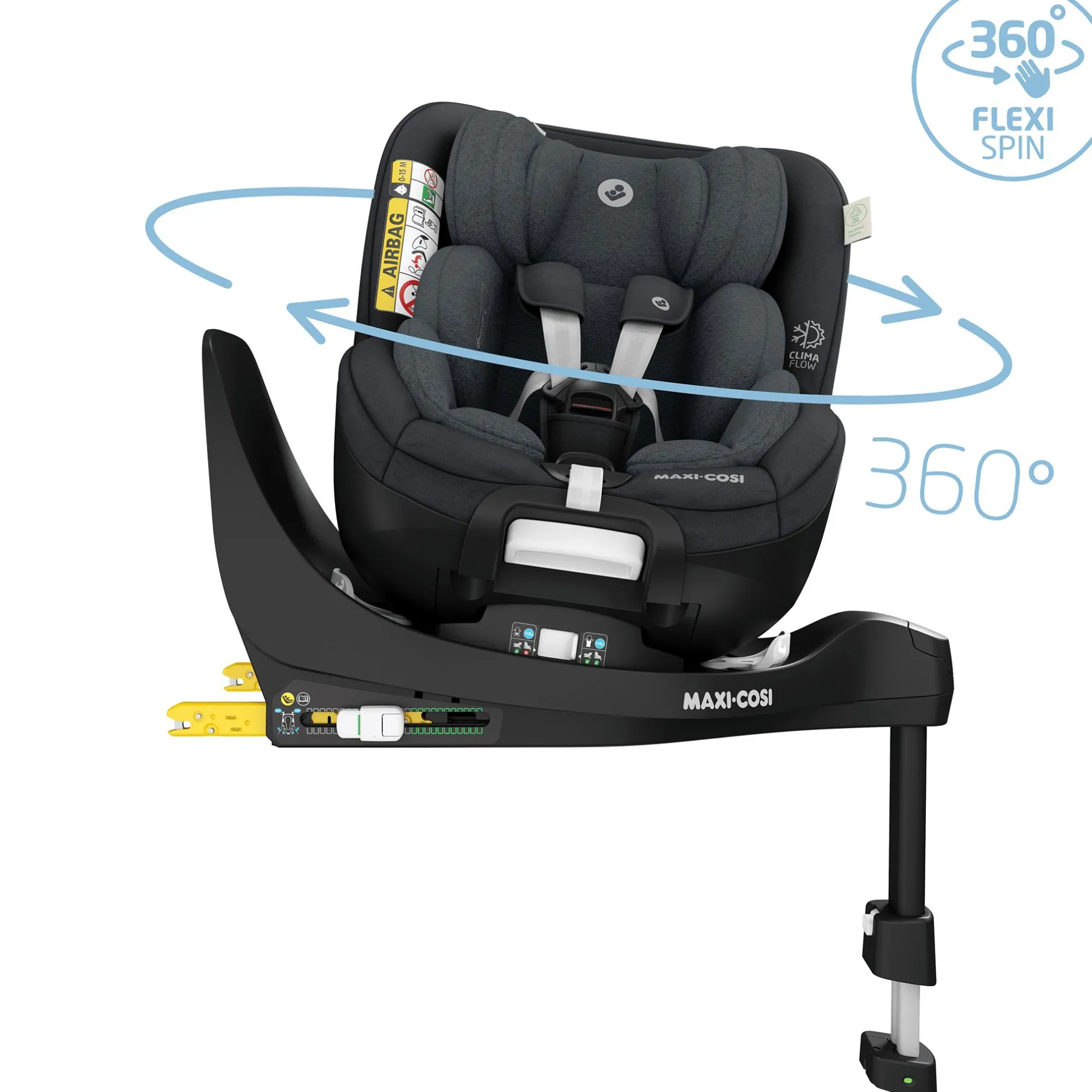 MAXI-COSI Mica Pro Eco i-Size Authentic Graphite*Kinder Kindersitze Isofix|Reboarder 0-18 Kg, Gruppe 0+/1