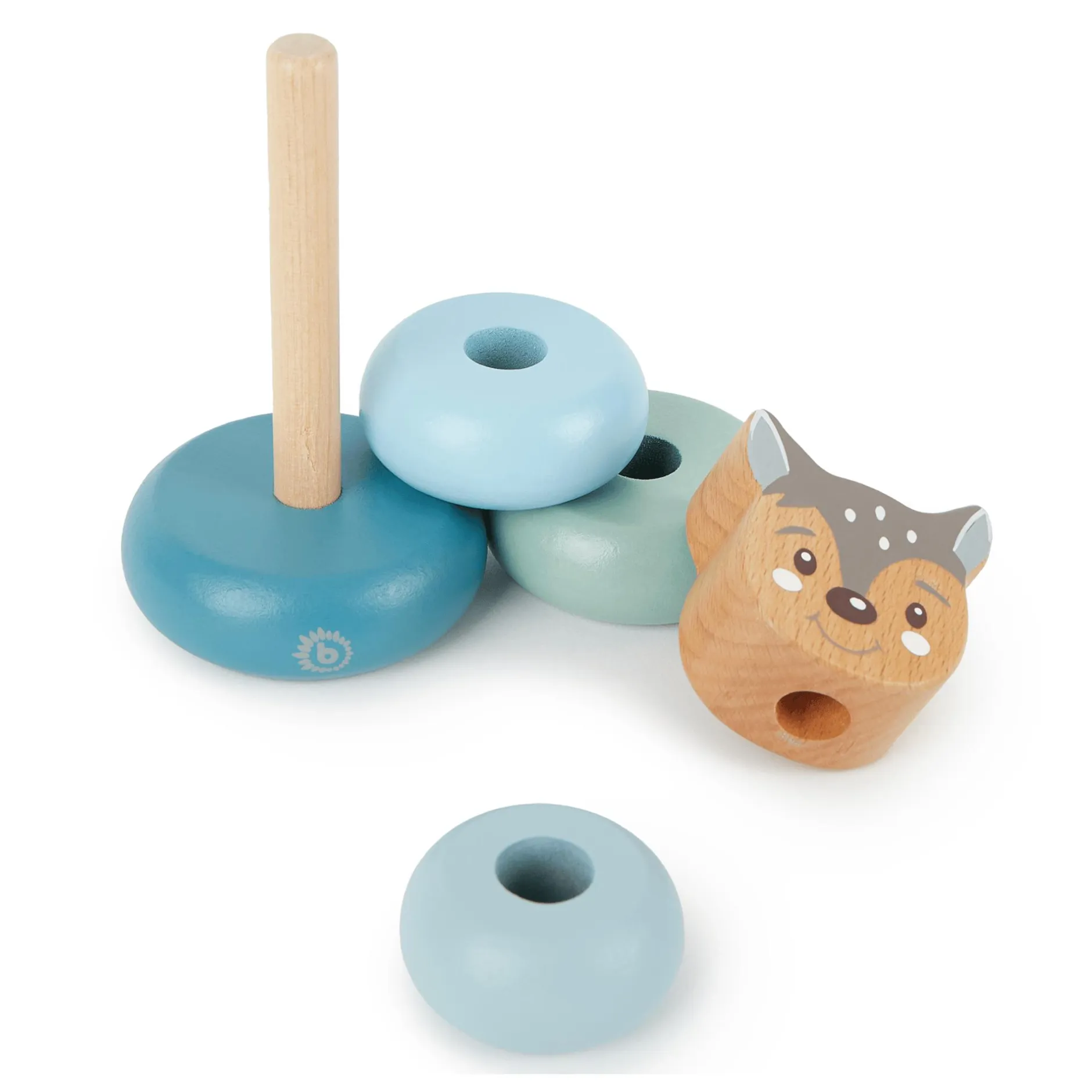 bieco Mini-Stapelturm Reh*Kinder Lernspielzeug|Holzspielzeug