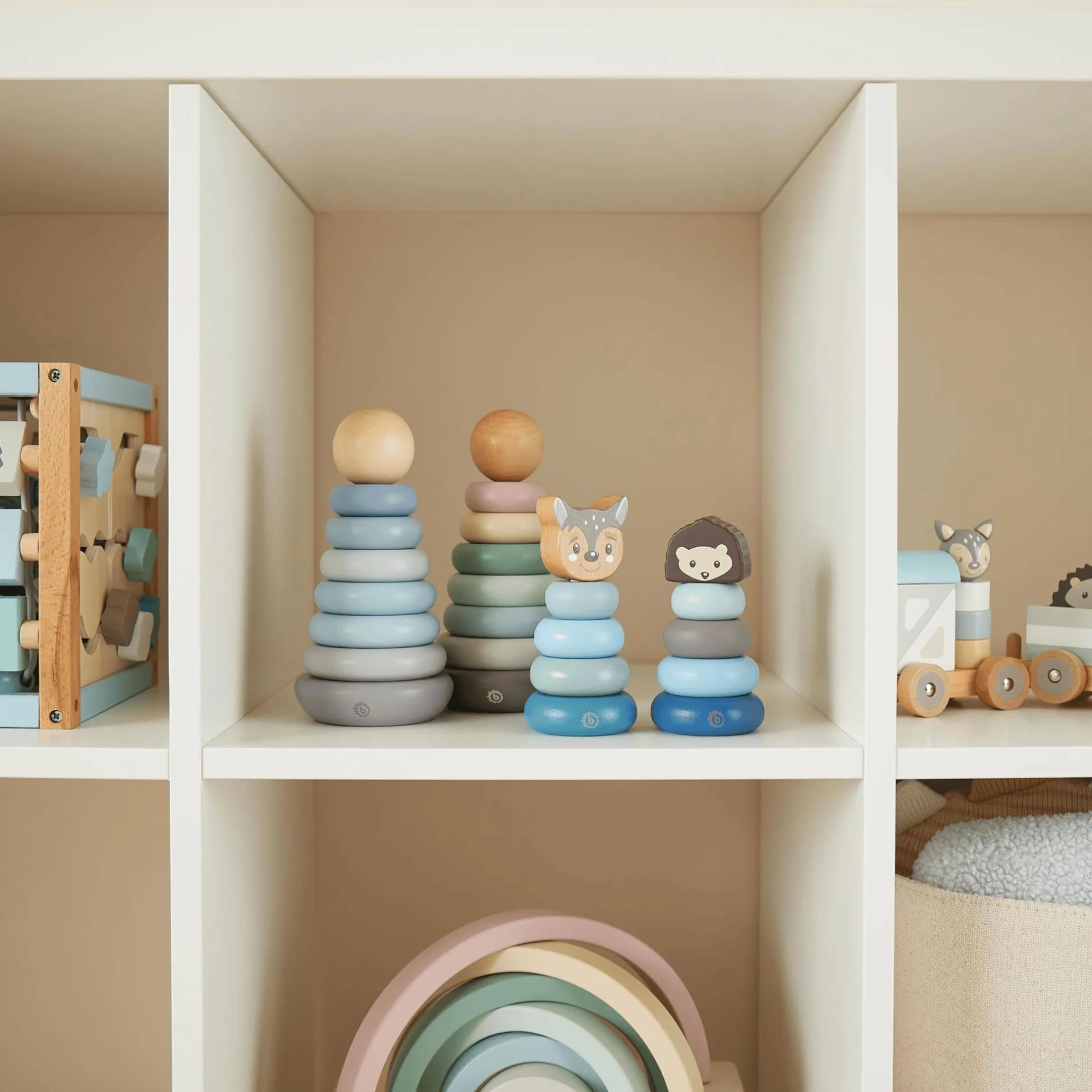 bieco Mini-Stapelturm Reh*Kinder Lernspielzeug|Holzspielzeug