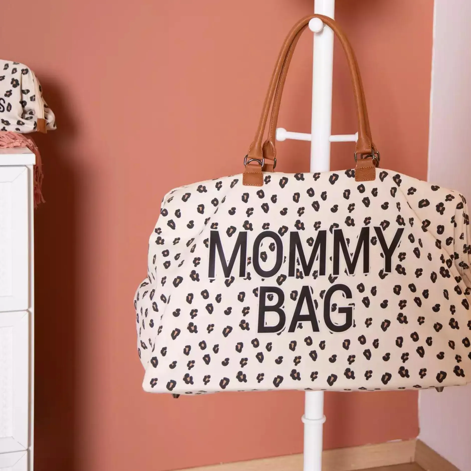 CHILDHOME Mommy Bag Wickeltasche Canvas Leopard* Wickeltaschen