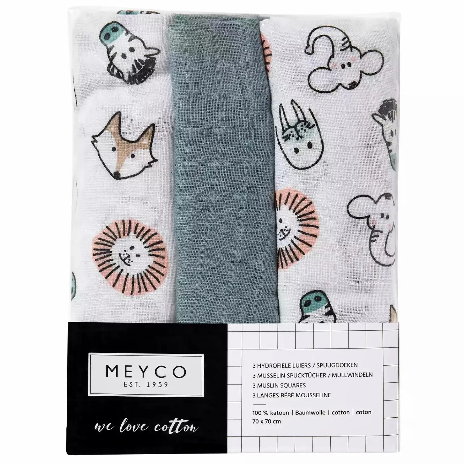 MEYCO Mullwindeln Animal Green* Mullwindeln|Mullwindeln