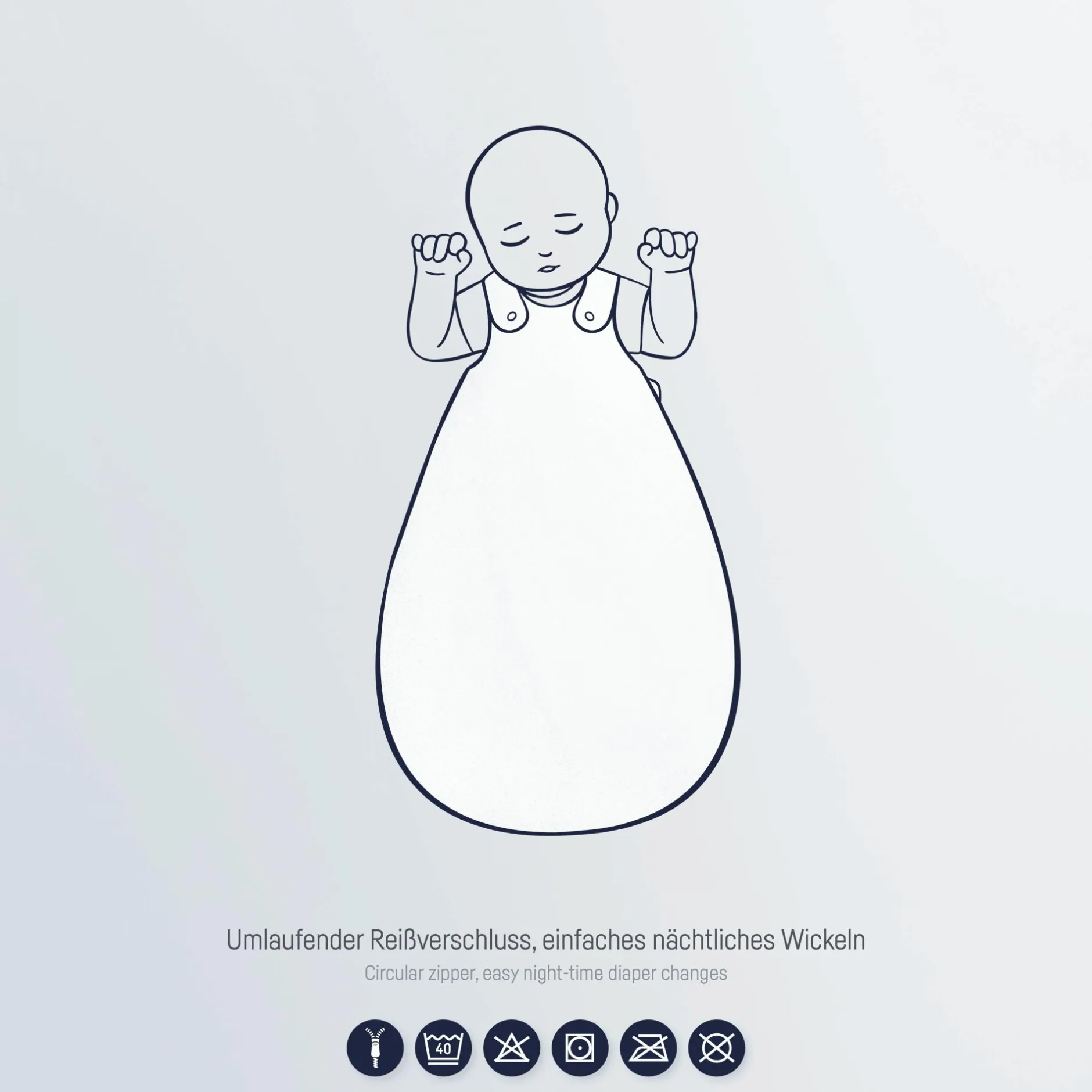 Zu00f6llner Musselin-Babyschlafsack Gr. 56/62* Schlafsäcke|Schlafsäcke